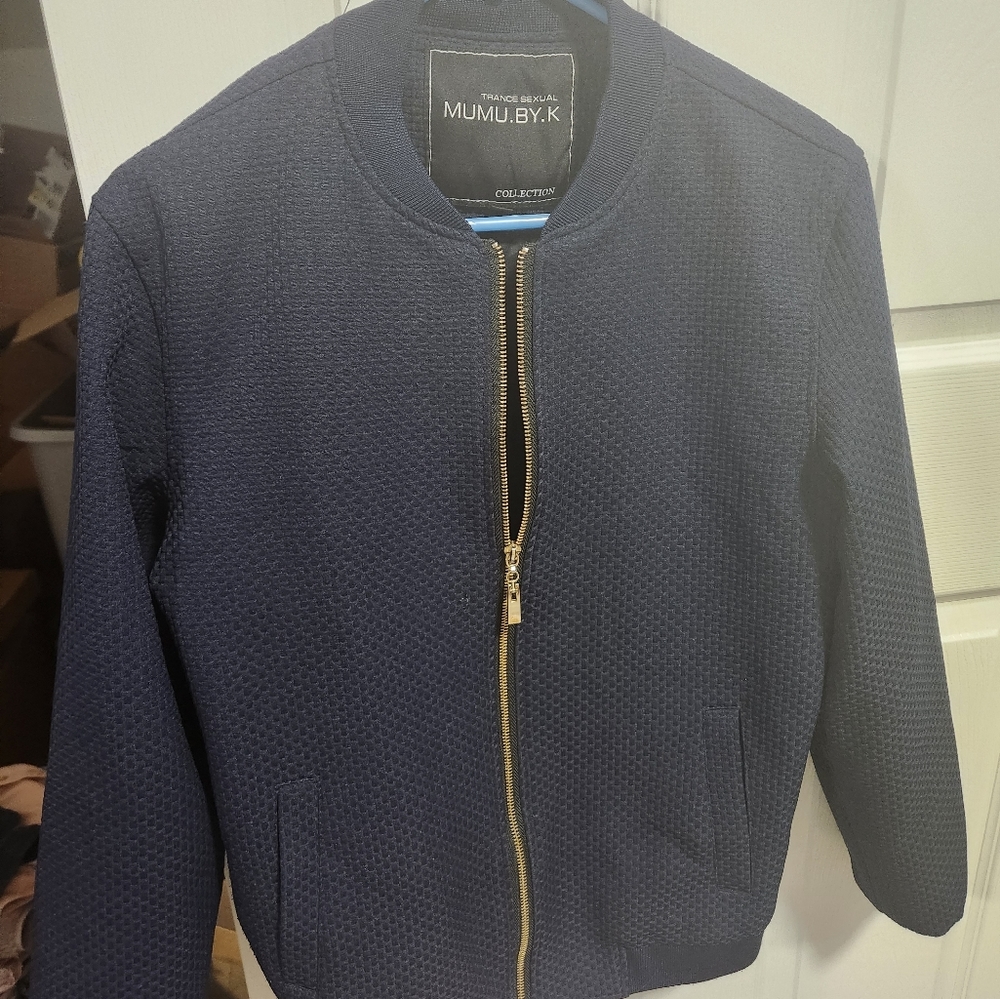 Navy blue zipper jacket